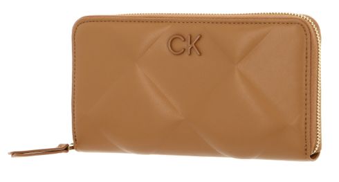 Calvin Klein Re-Lock Quilt Zip Around Wallet Brown Sugar