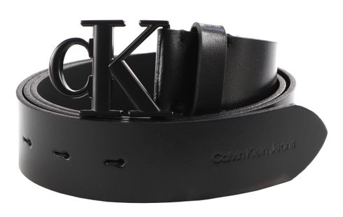 Calvin Klein Round Mono Leather Belt W100 Black