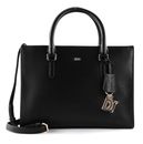 DKNY Perri Box Satchel Bag Black Gold
