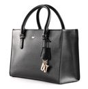 DKNY Perri Box Satchel Bag Black Gold