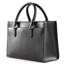 DKNY Perri Box Satchel Bag Black Gold