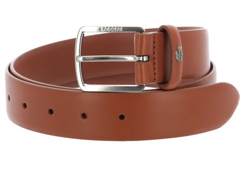 LACOSTE Elegance 35 Raw Edges Stitched Belt W115 Camel