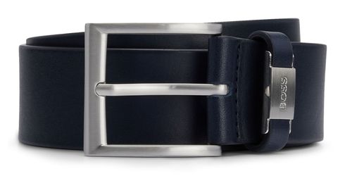 BOSS Connio Leather Belt W80 Dark Blue