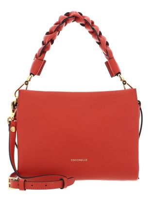 COCCINELLE Boheme Grana Double Crossbody Double Grainy Leather Tangeri / Garn. Re