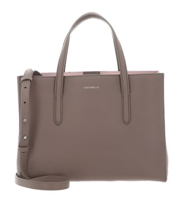 COCCINELLE Swap Handbag Grained Leather Warm Taupe
