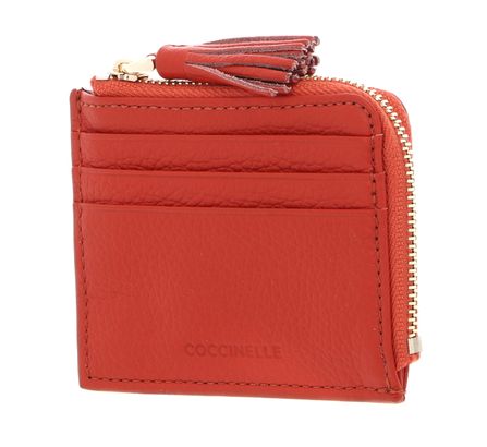 COCCINELLE Tassel Credit Card Holder Tangerine