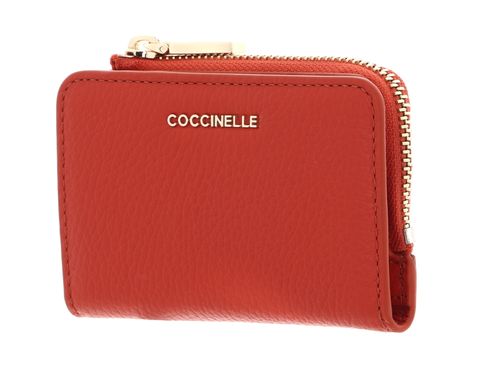 COCCINELLE Metallic Soft Credit Card Holder Tangerine