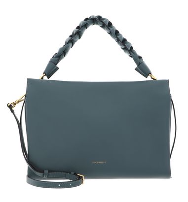 COCCINELLE Boheme Grana Double Hand Bag Kale Green / Noir