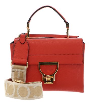 COCCINELLE Arlettis Signature Handbag Grained Leather Tangerine