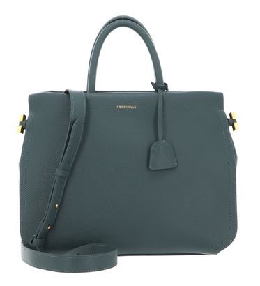 COCCINELLE Blue Soft Handbag Grained Leather Kale Green