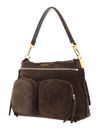 COCCINELLE Hyle Suede Handbag Coffee COCCINELLE Hyle Suede Handbag Coffee