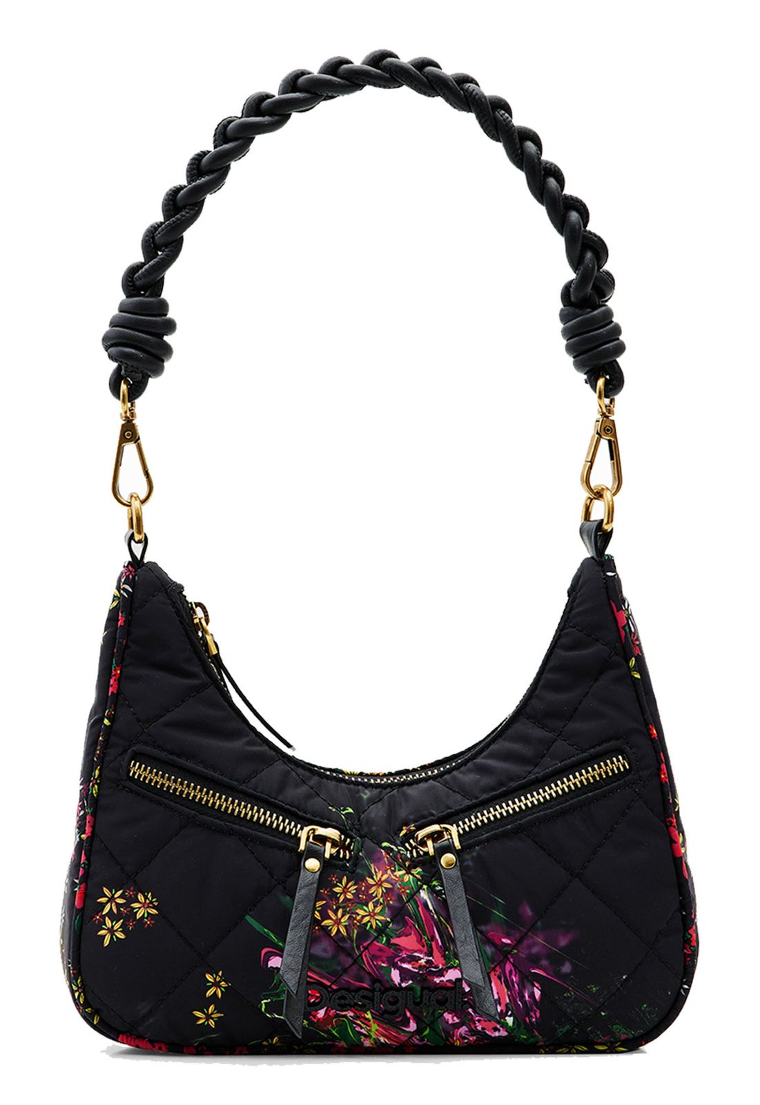 Desigual Borsa Della Spesa In Nylon Per Donna - Verde, Modello Lituania Con Pochette Interna E Manici Regolabili