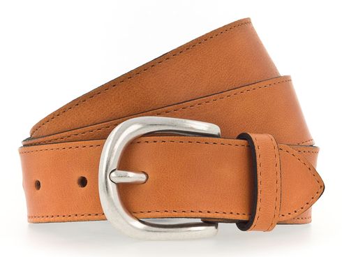 Vanzetti 30mm Leather Belt W80 Mandarine Orange