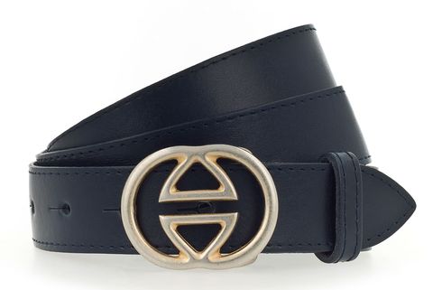 Vanzetti Leather Buckel Belt W90 Marine