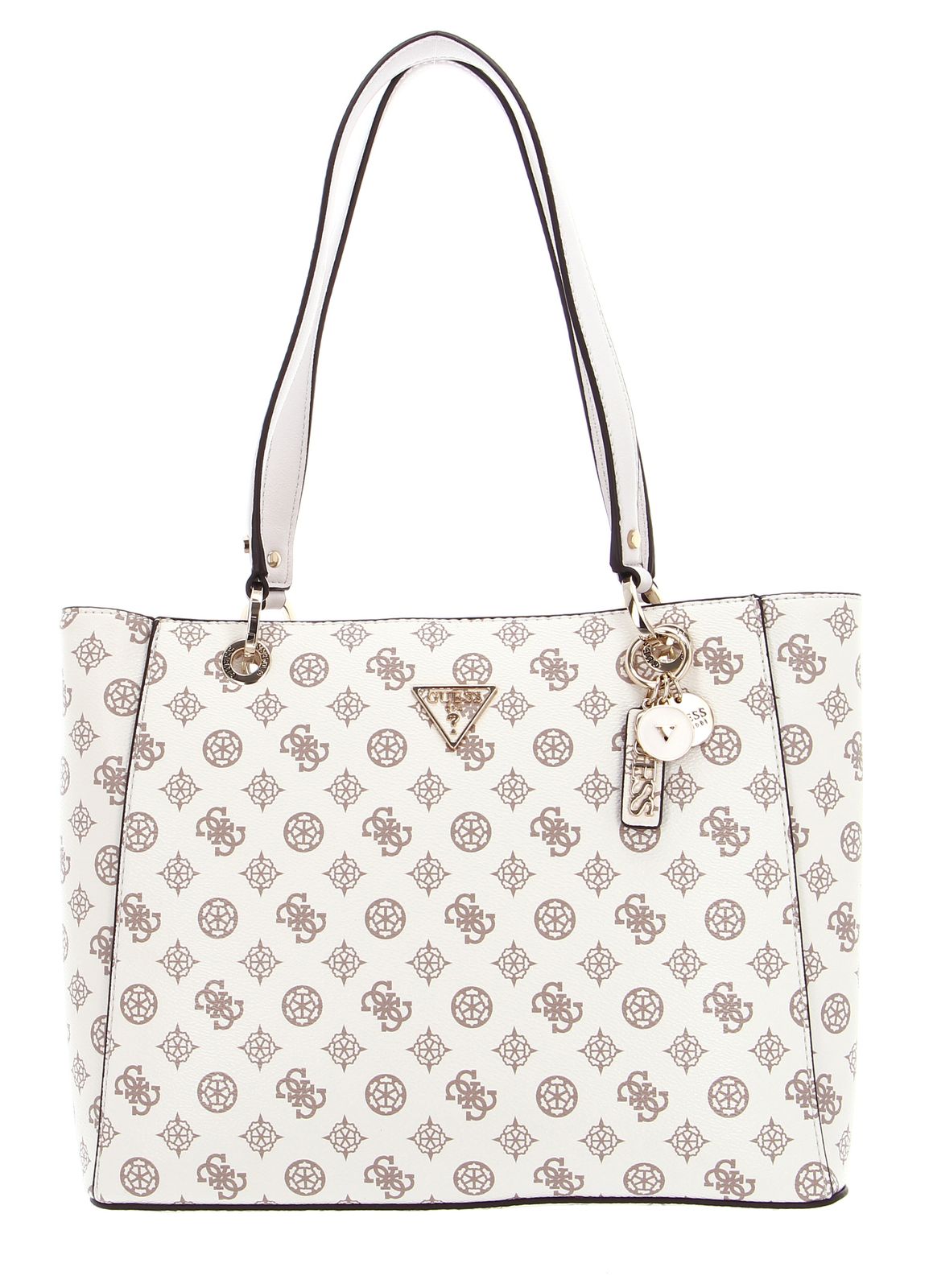 GUESS Noelle Girlfriend Tote Bag Cream Logo