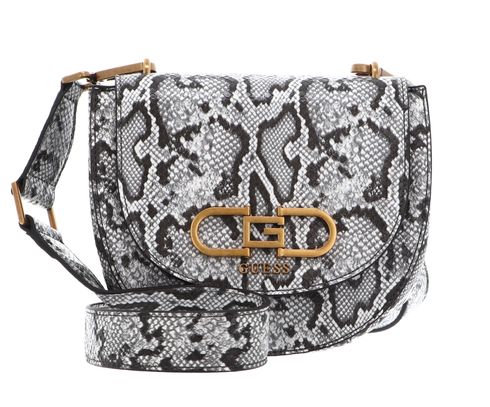 GUESS Fleet Mini Saddle Crossbody Bag Natural