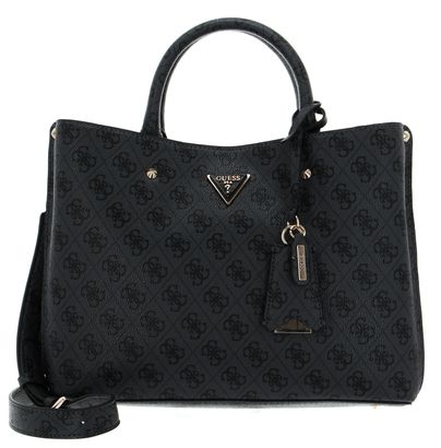 GUESS Meridian Girlfriend Satchel Coal Logo