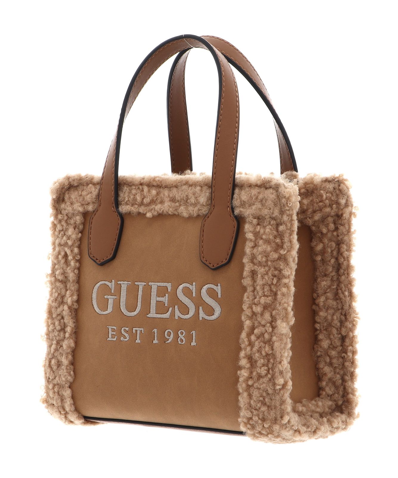 GUESS Silvana Two Compartment Mini Tote Cognac