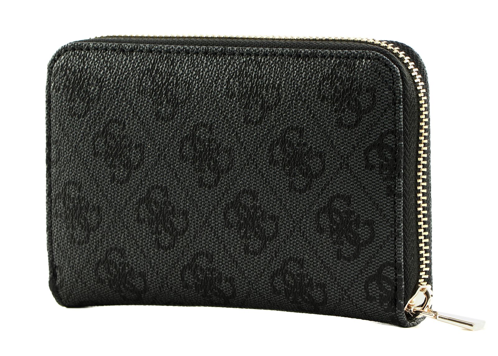 Porte-monnaie GUESS Laurel II SLG Medium - Double Fermeture éclair, Couleur Coal Logo, Dragonne Amovible