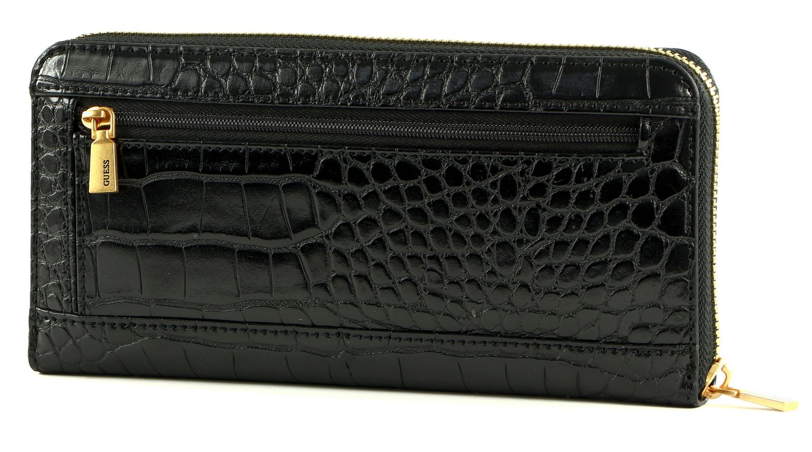 Porte-monnaie GUESS Gregoria - Grand Format Avec Fermeture Zip, Noir, Nombreux Compartiments