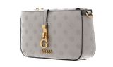 GUESS G James Logo Mini Double Zip Crossbody Bag Taupe Logo