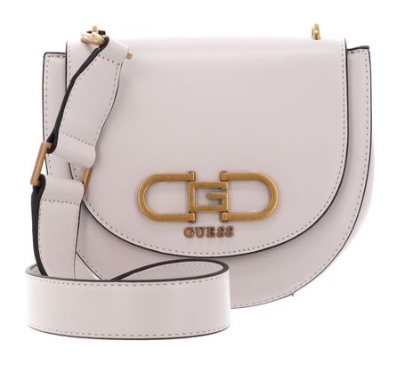 GUESS Fleet Mini Saddle Crossbody Bag Stone