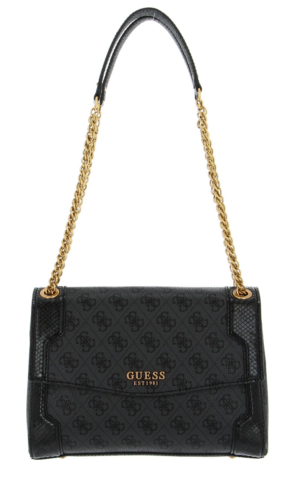 GUESS Ajiona Convertible Flap Crossbody Bag Coal Logo / Black Buy