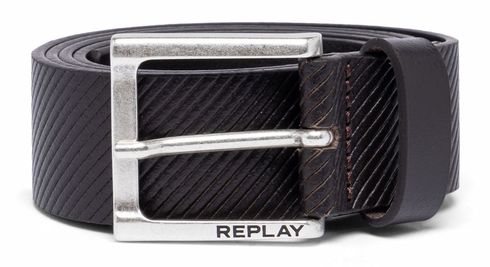 REPLAY Leather Belt W95 Black Brown