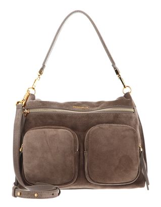 COCCINELLE Hyle Suede Handbag Warm Taupe