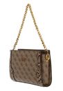 GUESS Ajiona Triple Compartment Crossbody Bag Latte Logo / Latte