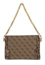 GUESS Ajiona Triple Compartment Crossbody Bag Latte Logo / Latte