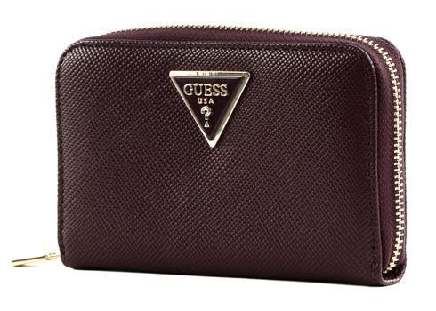 GUESS Laurel SLG Medium Zip Around Wallet Plum