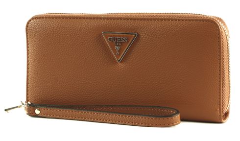 GUESS Meridian SLG Large Zip Around Wallet Cognac