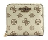 GUESS Laurel SLG Small Zip Around Wallet Cream Logo