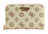 GUESS Laurel SLG Medium Zip Around Wallet Cream Logo GUESS Laurel SLG Medium Zip Around Wallet Cream Logo