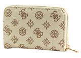 GUESS Laurel SLG Medium Zip Around Wallet Cream Logo GUESS Laurel SLG Medium Zip Around Wallet Cream Logo