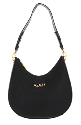 GUESS Fynna Hobo Bag Black / Mocha Logo