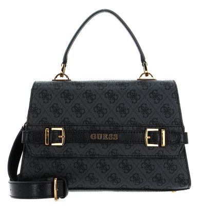 GUESS Sestri Logo Top Handle Flap Bag Coal Logo