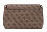 GUESS Meridian Flap Crossbody Bag Latte Logo