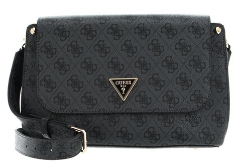 GUESS Meridian Flap Crossbody Bag Coal Logo