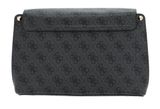 GUESS Meridian Flap Crossbody Bag Coal Logo