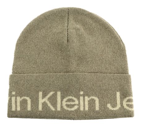 Calvin Klein Logo Beanie Plaza Taupe