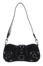 GUESS Gloss Vintage Top Zip Shoulder Bag Black