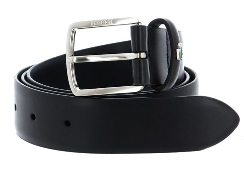 LACOSTE Elegance 35 Raw Edges Stitched Belt W125 Noir