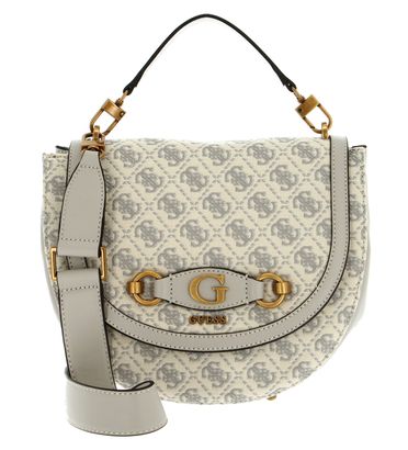 GUESS Izzy Flap Saddle Bag Dove Logo