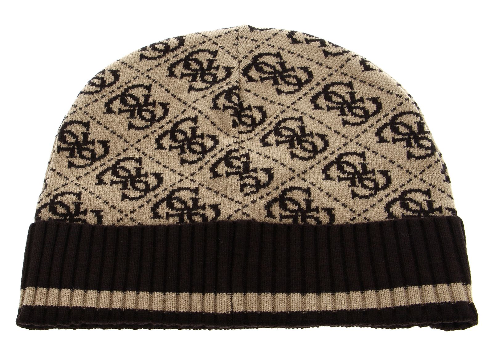 GUESS Vezzola Knit Beanie M Beige / Brown GUESS Vezzola Knit Beanie M Beige / Brown