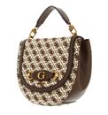 GUESS Izzy Flap Saddle Bag Brown Logo GUESS Izzy Flap Saddle Bag Brown Logo