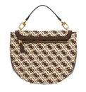 GUESS Izzy Flap Saddle Bag Brown Logo GUESS Izzy Flap Saddle Bag Brown Logo