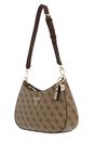 GUESS Noelle Top Zip Shoulder Bag Latte Logo / Brown GUESS Noelle Top Zip Shoulder Bag Latte Logo / Brown