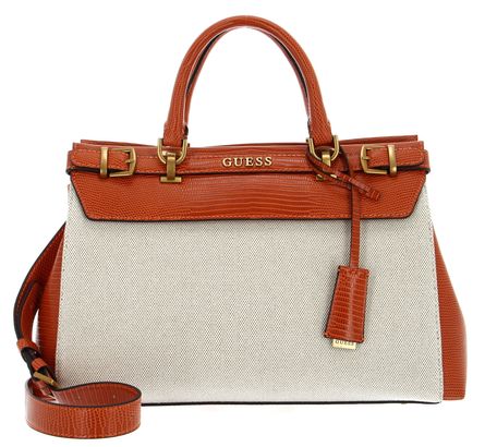 GUESS Sestri Luxury Satchel Natural / Orange